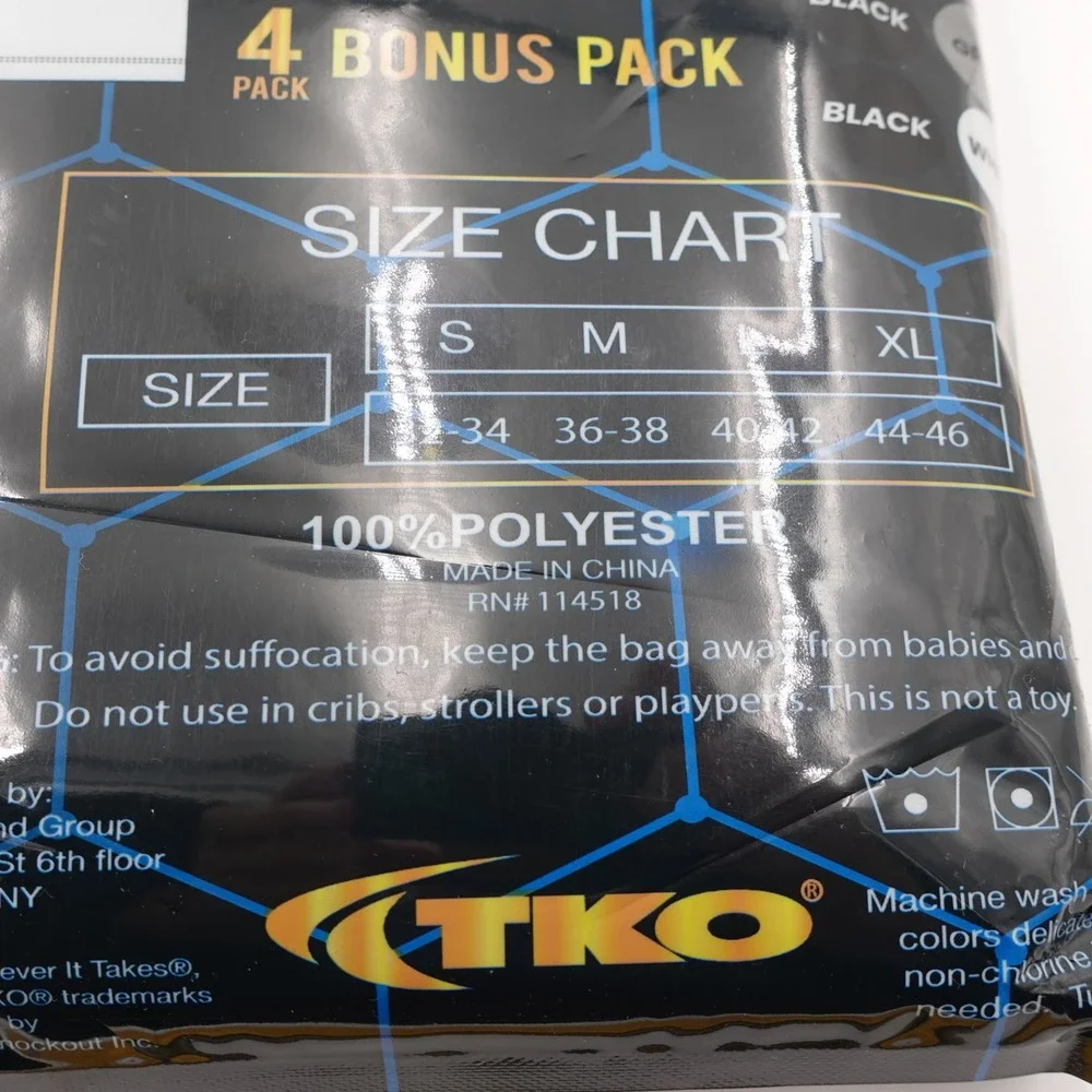 PACK OF 3 TKO Crew Neck Tees Men's Large Classic Fit Polyester Fast Dry